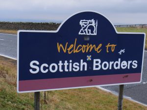 Grenzstein an der schottisch-englischen Grenze